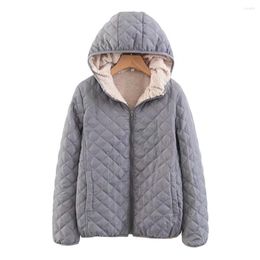 Women's Trench Coats Women Winter Coat Zipper Hooded Fleece Thick Long Sleeve Keep Warm Pockets Loose Cardigan Autumn Jacket Abrigo