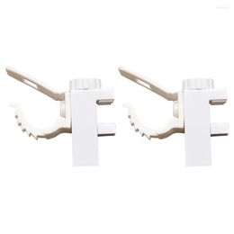 Hooks 2pcs Adjustable ABS Bedroom Fixed Clamp Bracket White Stick Rack Bathroom Durable Curtain Hanging Rod Clip Home