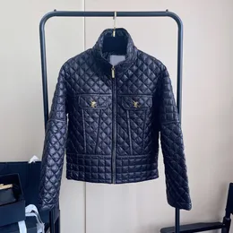 2022 Jackets femininos Design Design Winter Stand Up Collar Solid Color zip