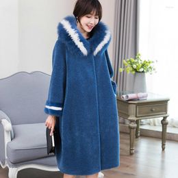 Women's Fur Women's & Faux Real Wool Coat Female 2022 Winter Jacket Women Natural Collar Sheep Shearling Outerwear Womens 18052 WYQ1874