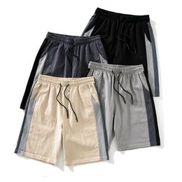 Summer Casual Shorts Men's New Contrast Colour Patchwork Korean Loose Shorts Men Harajuku Streetwear Male Basketball Sports Pants