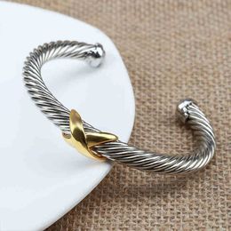 Women Jewelry Diamond Men Bangle Bracelets Glamour c Men Bracelet Charm Shape Fashion Cuff Designer Fade Fast Wire Simple Jewelry 7MM