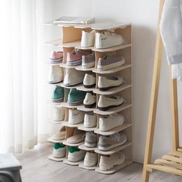 Clothing Storage Plastic Shoe Rack Simple Doorway Narrow And Small Household Economy Six-layer Dust-proof Space-saving Cabinet