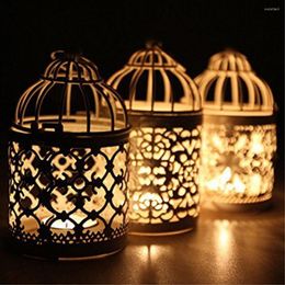 Candle Holders Metal Lantern Holder Candlestick Table Decor Tealight Hanging Lanterns Birdcage Wedding Candlelight Dinner Party Home Who