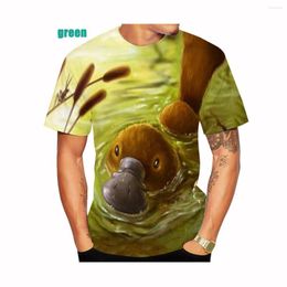 Men's T Shirts 2022 Fashion Platypus Cartoon Funny 3D Printed Men/women Shirt Short Sleeve Size XS-5XL