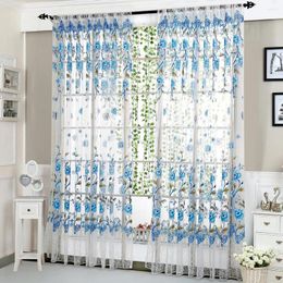 Curtain Peony Tulle Curtains For Bedroom Home Decor Living Room Window Decorative Screen Kids Drapes