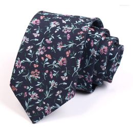 Bow Ties Men's Flower Print 7.5 CM Wide Brand High Quality Fashion Luxury Neck Tie For Men Business Suit Work Necktie Gift Box