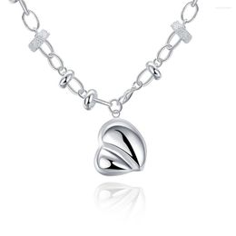 Chains C873 Silver Necklace Heart Rings Women's Crown Zircon Jewellery Engagement Party Wholesale