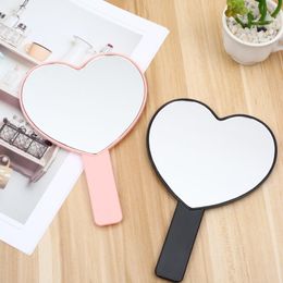 Heart Shaped Travel Handheld Mirrors Cosmetic Hand Mirror with Handle Makeup Mirror Cute love shape Home Tools