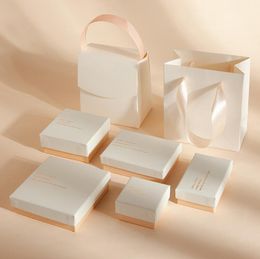 Jewelry Gift Boxes Necklace Bracelet Earrings Ring Storage Organizer Cardboard Jewellry Packaging Box Container