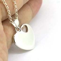 Pendant Necklaces Solid Sterling Silver Heart Shape Necklace