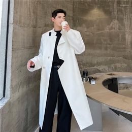 Men's Trench Coats 2022 Autumn Korean Style Asymmetric Opening Windbreaker Men Casual Loose Long Section Stand Collar M-XL