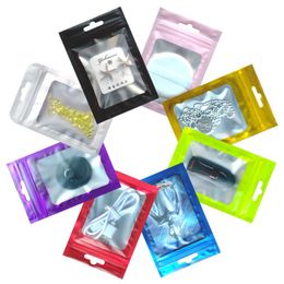 Zip Flat Bottom Packing Bags Various Sizes Transparent Gift Seal Zipper Packaging Accessories Pouches Colourful Clear on Front