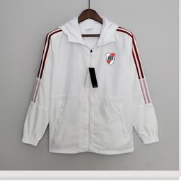 22-23 Club Atletico River Plate Men's jacket leisure sport Windbreaker Jerseys full zipper Hooded Windbreakers Mens Fashion coat Logo custom