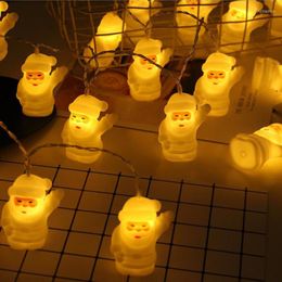 Strings Flashing/Light Up/LED Silicone Santa Claus Cute Snowman Children Room Battery Light String Holiday Decoration Lanterns Kid Toys