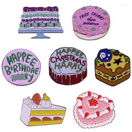 Brooches Sweet Cake Enamel Pin Game Movie Inspired Birthday Cakes Dessert Sweets Lovers Gift