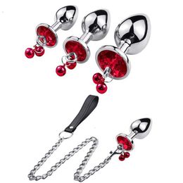 Toy Massager Bell Pull Cable Men Lesbian Sex Metal Anal Toys Butt Plug Set