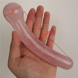 Decorative Figurines 18cm Natural Rock Rose Quartz Crystal Massage Yoni Wand Sex Toys For Healing Gift