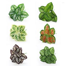 Decorative Flowers Artificial Plant Plastic Tortoise Leaf Apple Green Accessories Party Wedding Decoration Potted
