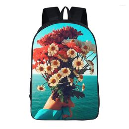 Backpack Mini Preppy Laptop Poleyster Backpacks Fashion Daisy Printing Travel Rucksacks Large Capacity Shopping Packs Waterproof Bag