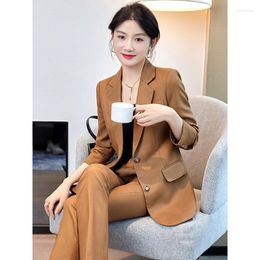 Women's Two Piece Pants High Quality Fabric Autumn Winter Women Business Suits With And Jackets Coat Formal Styles Ladies Professional