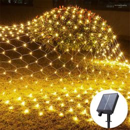 Stringhe Energia solare Led Luci a stringa di rete Ghirlande di strade Decorazioni natalizie Anno all'aperto Decorazioni per feste di matrimonio Giardino delle fate