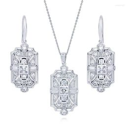 Necklace Earrings Set Fashion White Stone Art Style Jewerly Sets For Women Wedding Gifts