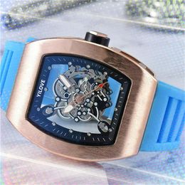 Sports Style Mens Womens Watch Fashion Quartz Imported Movement Clock Waterproof Black Blue Rubber Strap Stainless Steel Case Luminous Layer Wristwatches