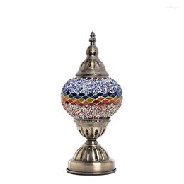 Table Lamps Mediterranean Retro For Bedroom Bedside Living Room Light Fixtures Turkish Glass Mosaic Home Decor Lighting