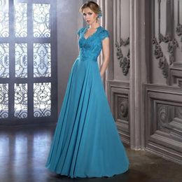 Mother Of The Bride Dresses Short sleeves A Line Floor Length New In V Neck Wedding Evening Dress Elegance more sizes