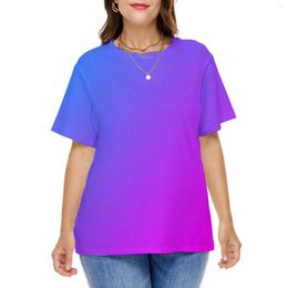 Hemd Rosa Miami Ombre T Aqua Blau Farbverlauf Lustig S Kurzarm Street Fashion T-shirt Strand Grafik Tops Plus Größe 5XL