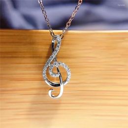 Chains Frosty Classic Fashion Micro Inlay Music Symbol Necklace Ladies Clavicle Chain Create Party High Luxury Jewellery Gift