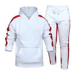 Men's Tracksuits Men's Striped Tracksuits 2 Pieces Sets Autumn Winter Fashion Casual Fitness Hoodie and Sweatpants Male Sportswear Plus Size 220930