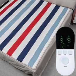 Blankets Winter Electric Blanket Heater Fleece Security Heated Pads Temperature Control Striped Warmer 9 Gears Adjustable