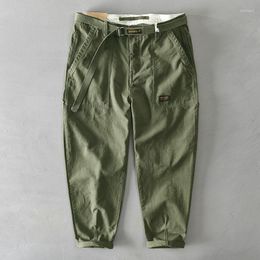 Pantaloni da uomo Autunno Inverno Puro cotone da uomo Cargo Stile coreano Maschio Casual Cintura allentata Vita media Pantaloni a matita slim fit Pantalones