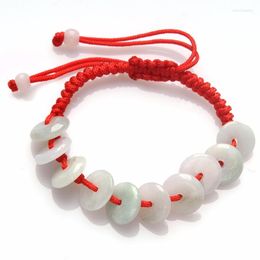 Charm Bracelets Ethnic Handmade Weave Red String Natural Round Circle Bracelet Bring Lucky