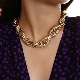 Hiphop Thick Cross Link Chain Choker Necklace for Women Punk Chunky Necklace 2022 Fashion Jewelry Chain on the Neck