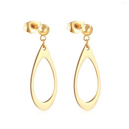 Hoop Earrings 2022 For Women Earring Droplet Design Dangle Small Round Beads Fashion Stainless Steel