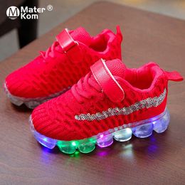 Sneakers Size 21-30 Children Breathable Non-slip Sneakers Luminous Sneakers for Boys Girls Led Light Up Shoes Baby Glowing Casual Shoes T220930