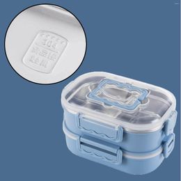 Dinnerware Sets Stainless Steel Portable 1200ml Bento Box Adult Children Lunch Microwave 2 Partitions Boxes BPA Free Container