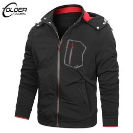 Mens Jackets Winter Fleece Men Hooded Jacket Windproof Stand Collar Windbreaker Zipper Hood Outerwear Warm Male Clothing Streetwear 220930