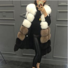 Women's Fur High Quality Fashion Winter Women's Vest Coat Warm Long Vests Women Faux Outerwear Jacket