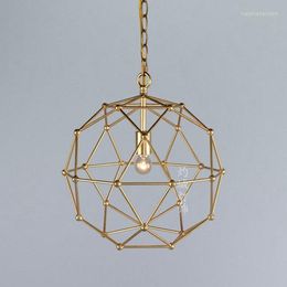 Pendant Lamps Simple Post-modern Geometric Art Chandelier Single Head Wrought Iron Bar Dining Room Bedroom