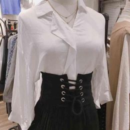 Cinture cinghie nere a larghezza cintura da corsetto donne donne bandage elastico benda sottile galista da giro per la gonna cumberbund accessori Cummerbund