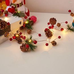 Strings Christmas Pine Cones LED Fairy String Lights Warm White Battery Operated Indoor Outdoor Decor For Xmas Tree Party
