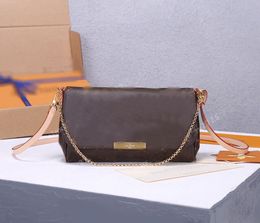 M40718 Borse firmate da donna Classica borsa a tracolla a tracolla con catena a quadri di lusso a fiori marroni Borsa a mano Borsa da donna