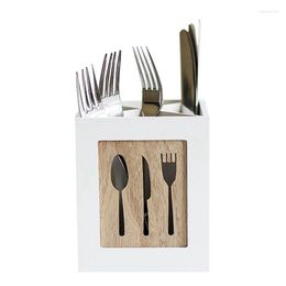 Storage Bottles Nordic Wooden Box For Tableware Spoon Fork Chopstick Rack Hollow Case Cutlery Organiser Kitchen Accessories