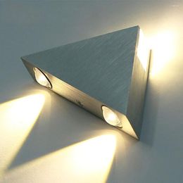 Wall Lamp 10pcs/lot AC 85-265V 3W Aluminum Triangle LED High Power Modern Home Lighting Indoor And Outdoor Decoration Light