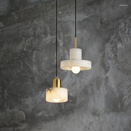 Pendant Lamps Marble Modern Chinese Bedroom Bedside Light Luxury Creative Simple Bar Restaurant All Copper Chandelier
