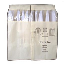 Clothing Storage 1pcs Household Three-dimensional Clothes Suits Wedding Dresses Transparent Dust Cover Hanging Pockets Coat Protective